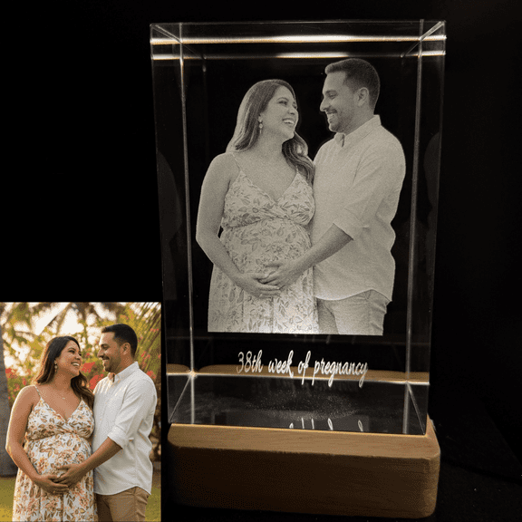 YIYINYING Crystal Personalized Photos: Ideal as personalized gifts for women, wives,  husbands, grandmothers, babies，pets. Valentine's Day gifts wedding, commemoration，Anniversary ,small2x3.2x2in