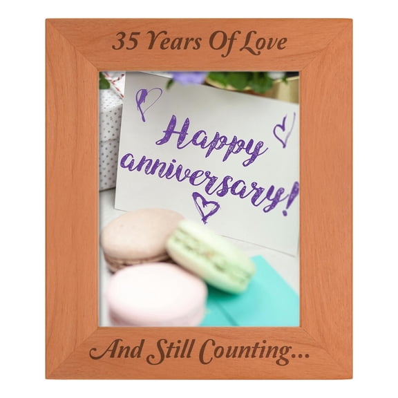 ThisWear Personalized Gifts Sentimental Photo Frame 35 Years Of Love And Still Counting Wood Engraved 8x10 Portrait Picture Frame
