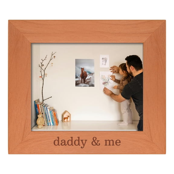 ThisWear Personalized Gifts Sentimental Photo Frame Daddy & Me Wood Engraved 8x10 Landscape Picture Frame
