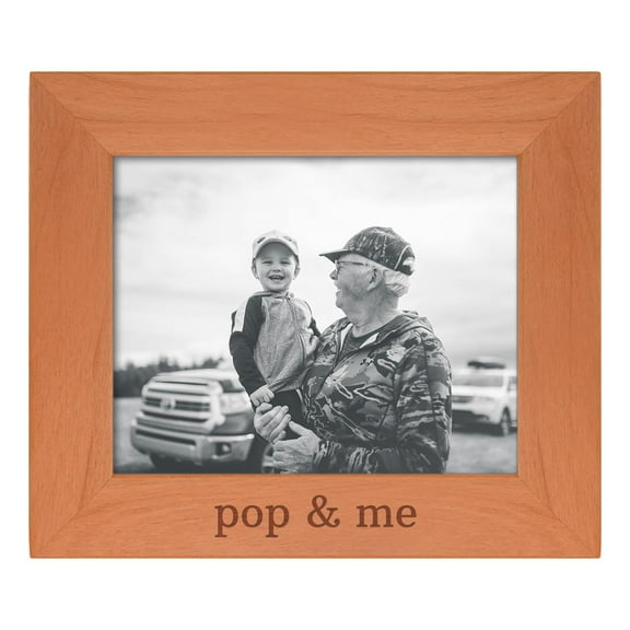 ThisWear Personalized Gifts Sentimental Photo Frame Pop & Me Wood Engraved 8x10 Landscape Picture Frame