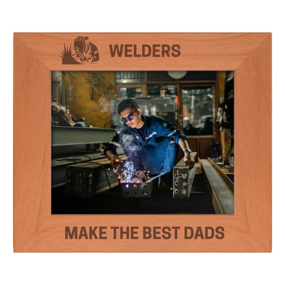 ThisWear Personalized Gifts Sentimental Photo Frame Welders Make The Best Dads Wood Engraved 8x10 Landscape Picture Frame