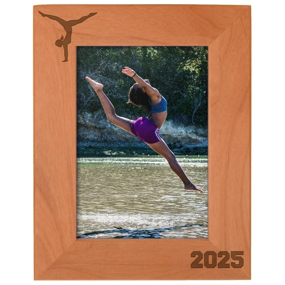 ThisWear Personalized Gifts Sports Frame 5x7 Gymnastics Frame 2026 Gymnastics Photo Frame Wood Engraved 5x7 Portrait Picture Frame