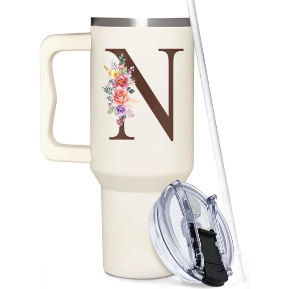 Personalized Gifts For Women - Personalized Gifts For Birthday, Christmas - Monogrammed Gifts Customized Gifts For Woman, Mom, Wife, Best Friend, Sister, Coworkers - Custom Tumbler With Handle 40oz