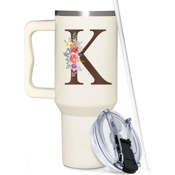 Personalized Gifts For Women - Personalized Gifts For Birthday - Monogrammed, Customized For Woman, Mom, Wife, , Sister, Coworkers - Custom Tumbler With Handle 40oz