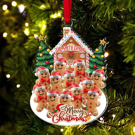 Personalized Gingerbread Family Ornament 2025, Family Christmas Ornament with Pets, Family Christmas Gift, Christmas Decoration, Xmas Gift