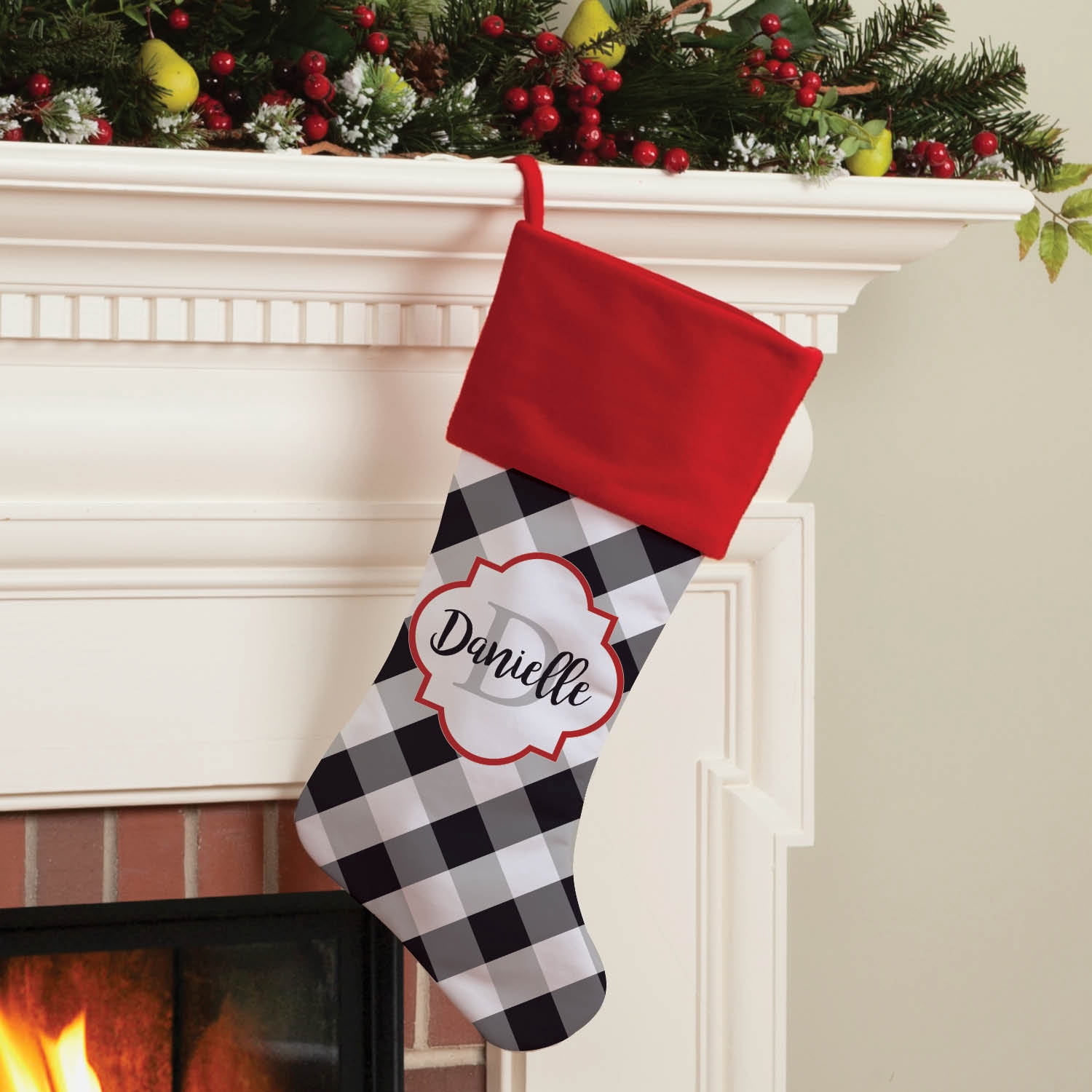 Personalized Gingham Stocking
