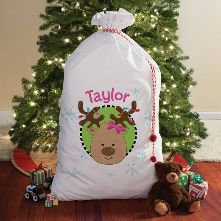 Personalised santa sack girl hotsell