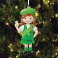 thumbnail image 1 of Personalized Girl's Club Green Uniform Christmas Tree Ornament, 1 of 2