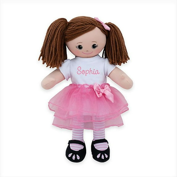 Personalized Girl's Doll With Tutu and Hair Clip