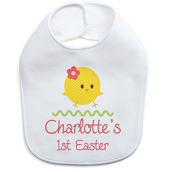 Personalized Girl's First Easter Bib