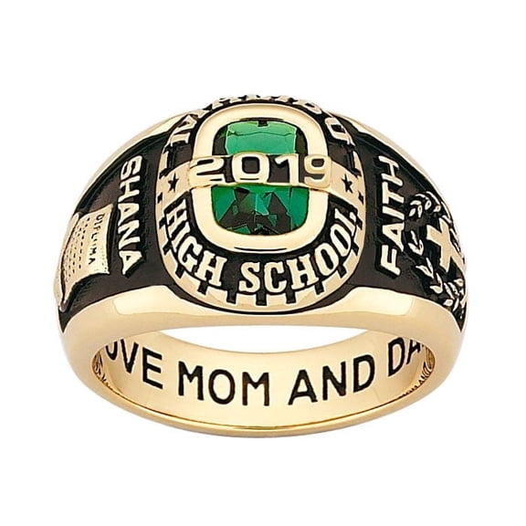 Personalized Women's Traditional Class Ring, Custom Graduation Jewelry for Her, Commemorative School Ring