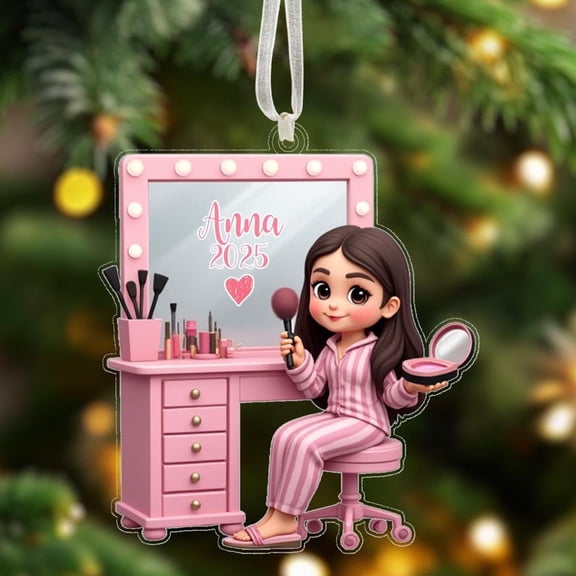 Personalized Girls Makeup Table Ornament 2025 Custom Makeup Artist Christmas Ornament Gift Beauty Lover Gift Christmas Gifts For Girls