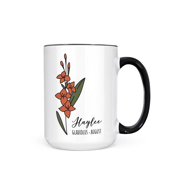 Personalized Gladiolus Mug August Birth Flower Gift