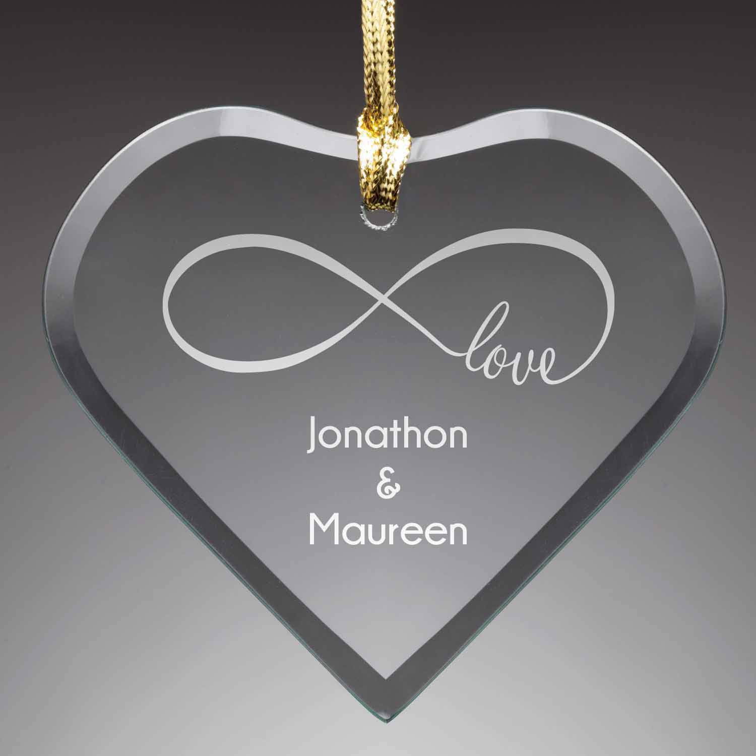 Personalized Glass Christmas Ornament - Our Love