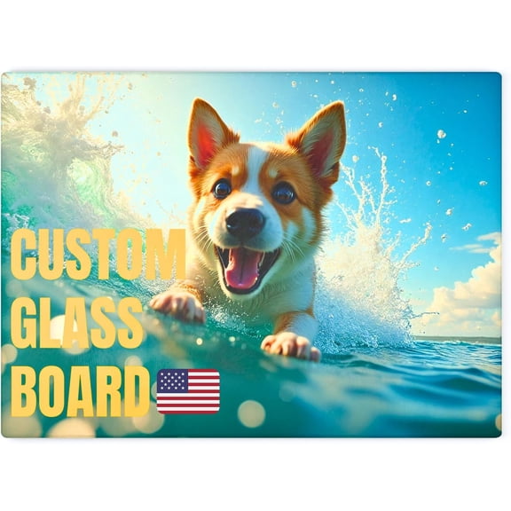 Personalized Glass Cutting Board Custom Tempered Boards with Photo Logo Text Customized Picture Print Textured Glass Prints Wall Art Decor