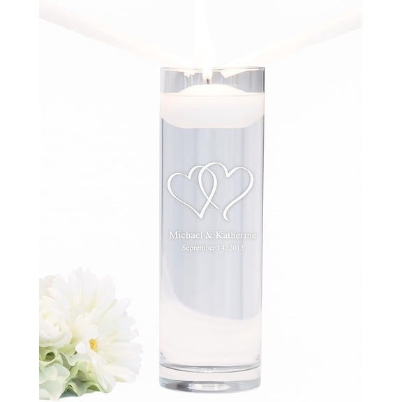 Personalized Glass Unity Floating Candle Vase