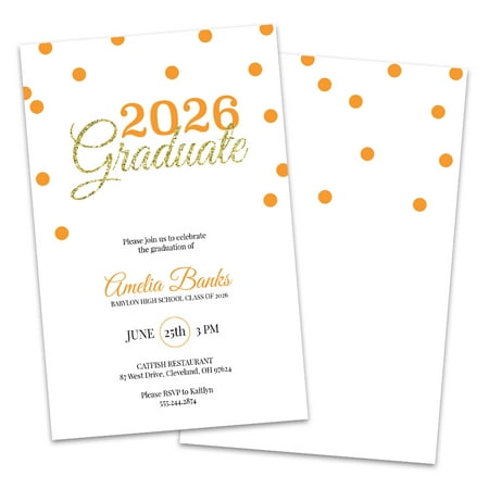 Personalized Glitter Graduate Graduation Party Invitation