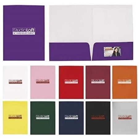Personalized Gloss Paper Folder Printed with Your Logo + Text - 100 Qty