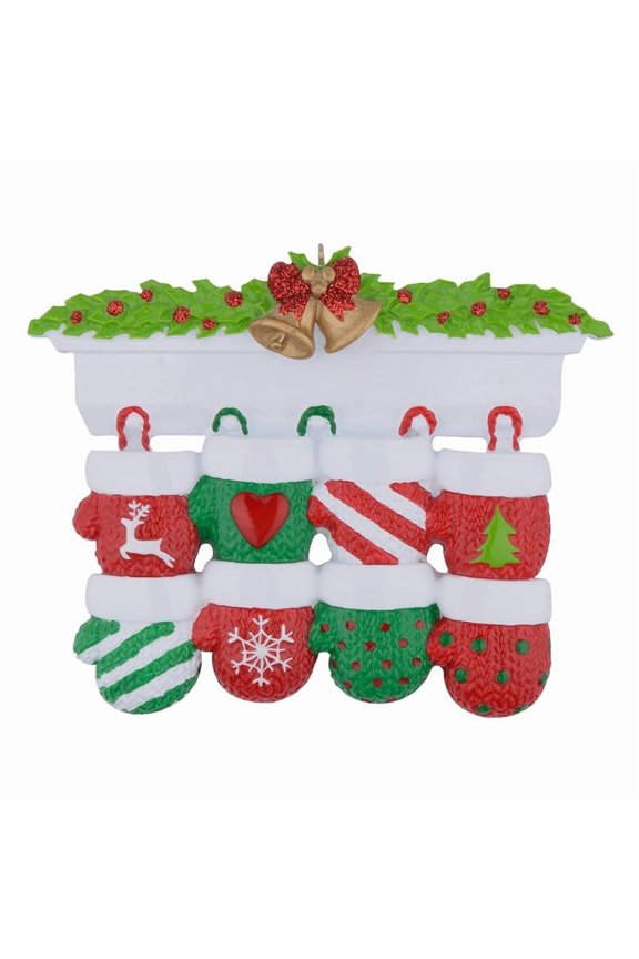 Personalized Gloves Christmas Tree Ornaments DIY Name Blessing Resin Pendants