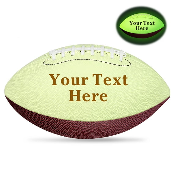 Personalized Glow in The Dark Football Custom Full 12-Inch High School Junior Football Laser Engraved Any Text Gift for Coach Son Dad Football Fan