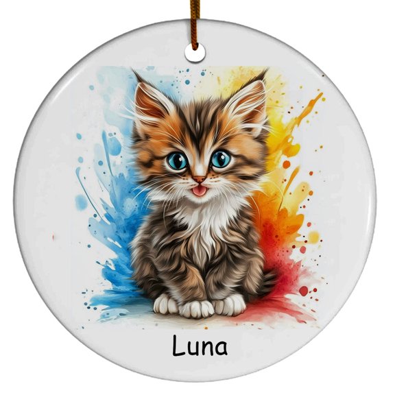 Personalized Gobi Desert Cat Christmas Ornament, Customized Ornament with Cat Name, Christmas Ornament, Gift for Mother's day, Father's day, Christmas, Birthday, Gift for Cat Lover