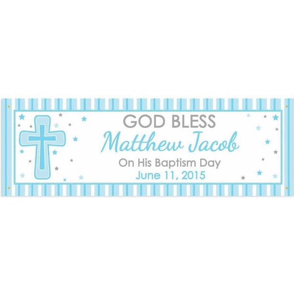Personalized God Bless Banner, Boy