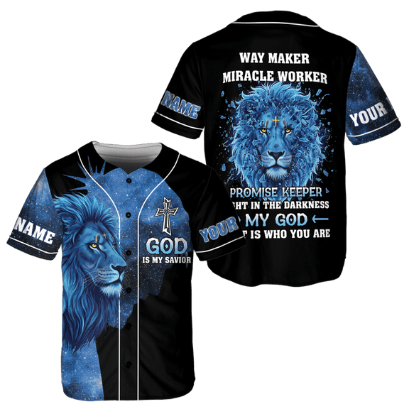Personalized God Is My Savior Baseball Jersey XS-5XL Multicolor (XS)