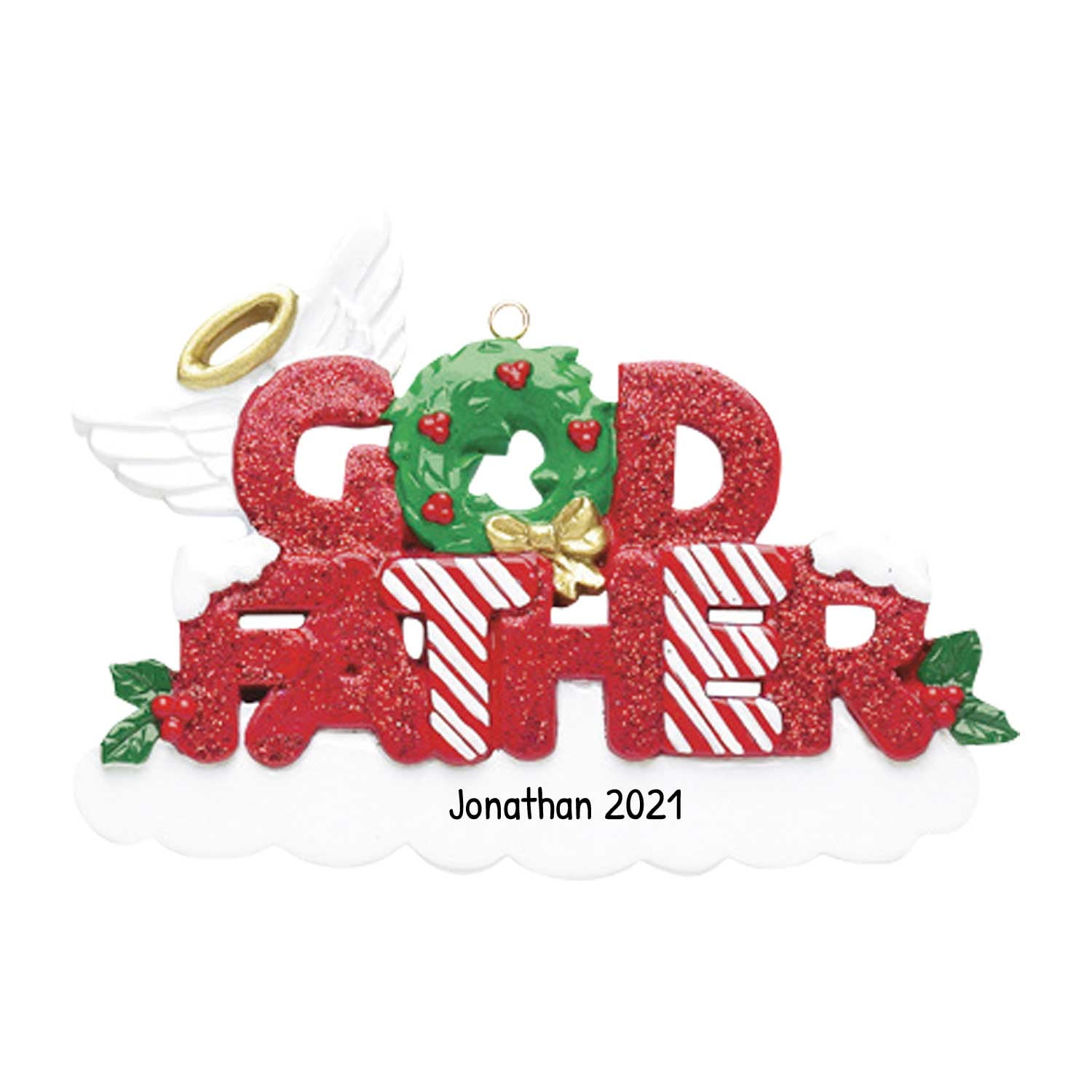 Personalized Godfather Ornament 2023 Godfather Gifts from Godchild
