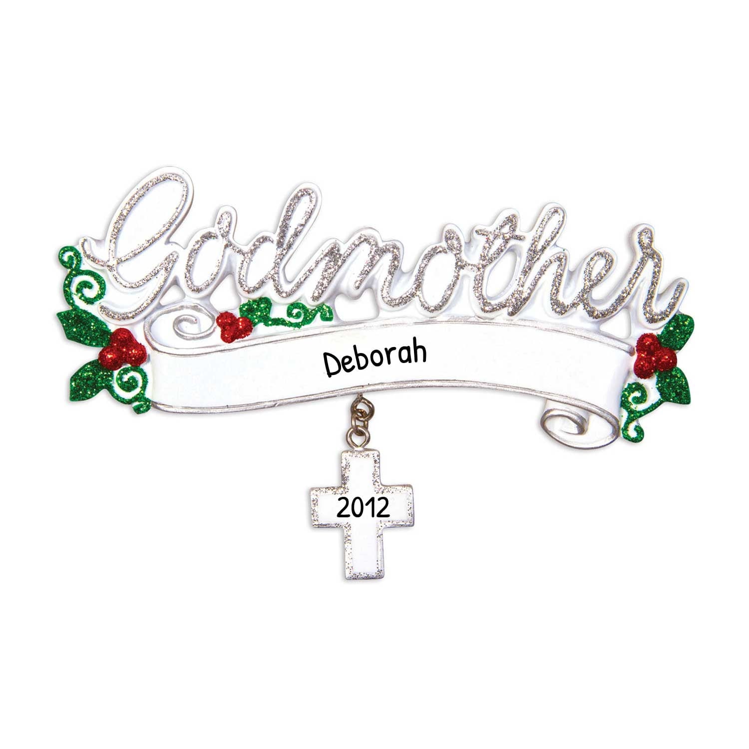 Personalized christmas ornaments godmother