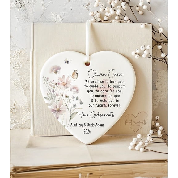 Personalized Godparent Ornament - Gift from Godmother - Gift From Godfather - Godparent Christmas Ornament Keepsake