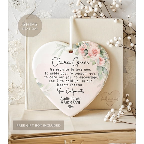 Personalized Godparent Ornament Gift from Godmother or Godfather, Christmas Keepsake