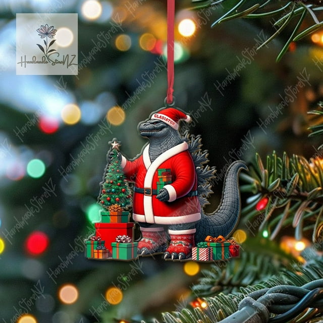 Personalized Godzilla Christmas Ornament, Xmas Tree Decor, Christmas