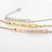 Personalized Gold Bar bracelet - Custom Name Bracelet - Engraved Bracelet - Friendship Bracelet for Best Friend - Birthday Gift for Sister