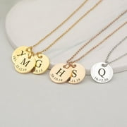 ANAVIA Personalized Gold Initial Date Disc Necklace - Mother's Day Gift for Mom - Engravable Jewelry for Her - Custom Anniversary Pendant - Ships Next Day!