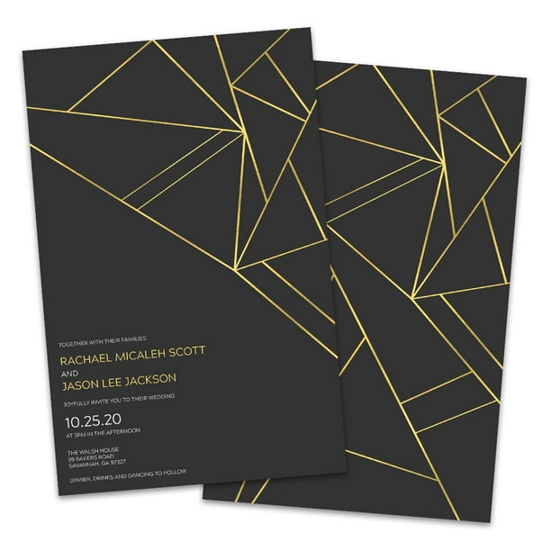 Personalized Gold Modern Wedding Invitation