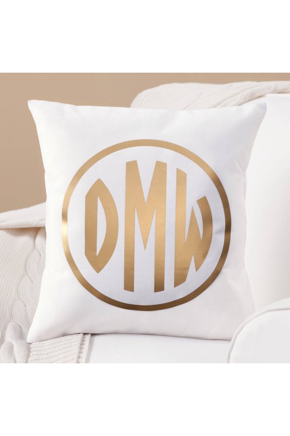 Personalized Gold Monogram Throw Pillow