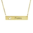 thumbnail image 1 of Personalized Gold Paw Print Bar Necklace Birthday Day Gift for Mom Stainless Steel Name Jewelry, 1 of 12