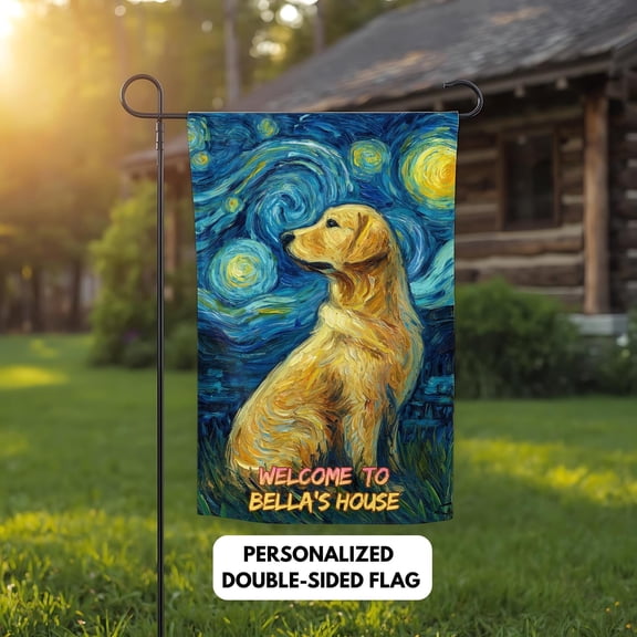Personalized Golden Retriever Dog Garden Flag Custom Pet Dog Memorial Remembrance Decor Ou