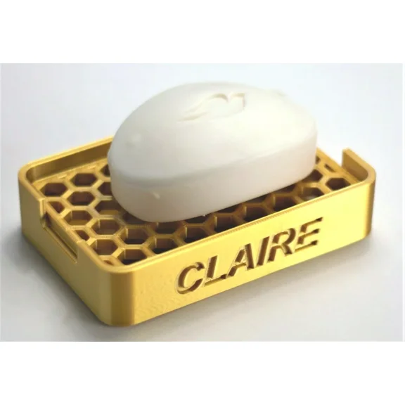 Personalized Golden Soap Dish Holder 3D Printed Eco-Friendly Free Shipping