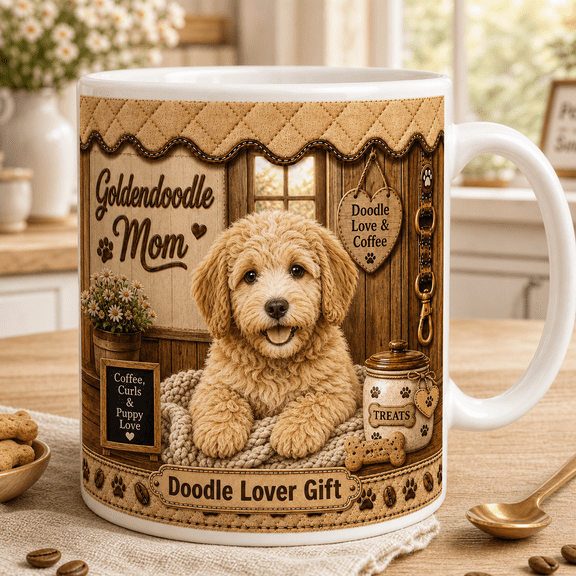 Personalized Goldendoodle Dog Mom Ceramic Mug Coffee Gift 11oz 15oz
