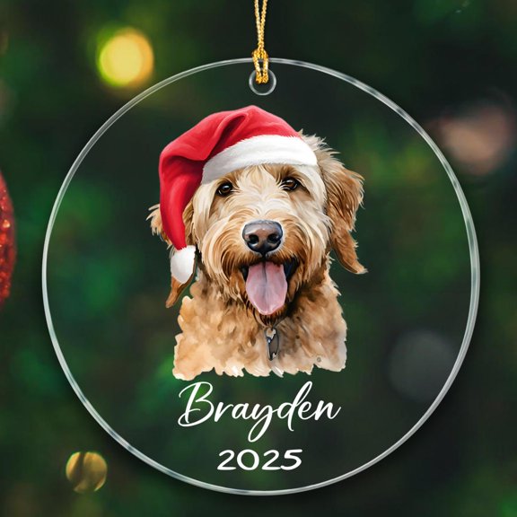 Personalized Goldendoodle Ornament Christmas 2025, Goldendoodle Xmas Ornaments Gift for Dog Dad Mom, Customized Year & Name Goldendoodle Dog Lover Xmas Ornament, Goldendoodle Christmas Ornaments Gift