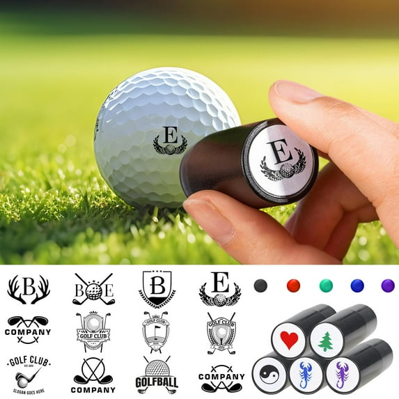 Personalized Golf Ball Stamp with Metal Case, Custom 5 Color Options Marking Tool to Identify Your Golf Balls, Custom Name & Design Stamper for Golfers Red(Please Contact Customer Service !!!)