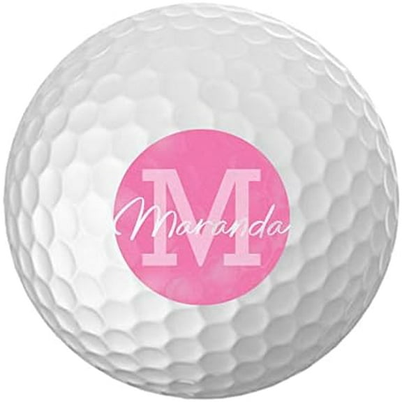 Personalized Golf Balls - Logo Golf Balls - Custom Golf Balls - Monogrammed Golf Balls (12 Balls, Pink Circle)$$Sport & Recreation Other
