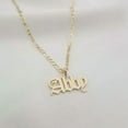 thumbnail image 1 of Personalized Gothic Old English Figaro Chain Custom Name Necklace Jewelry, 1 of 9