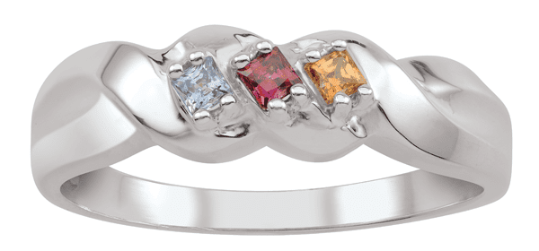 Personalized Graceful Twisted Band family ring by Jewelster