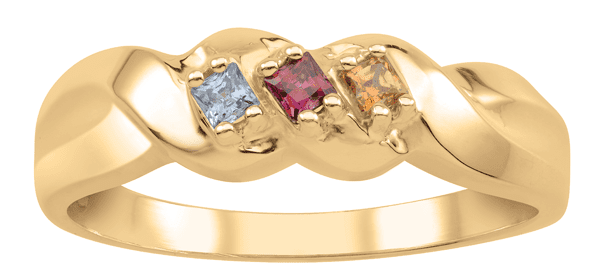 Personalized Graceful Twisted Band family ring by Jewelster