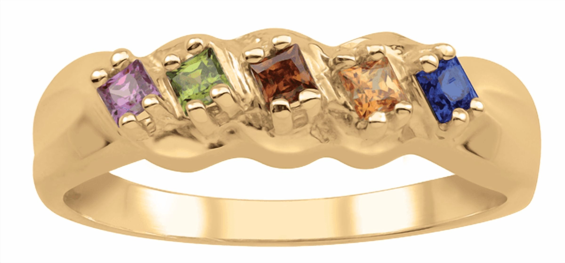 Personalized Graceful Twisted Band family ring by Jewelster