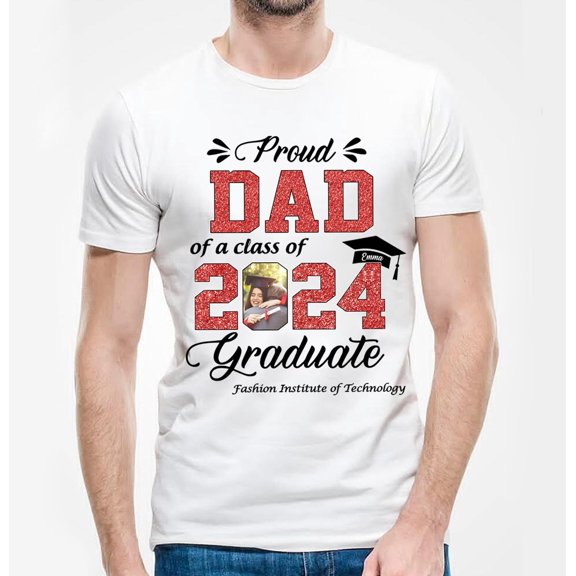 Personalized Graduation 2024 Shirt Proud Family of A Class of 2024 Graduate Class of 2024 Senior Class of 2024 Class of 2024 (White, 3XL)
