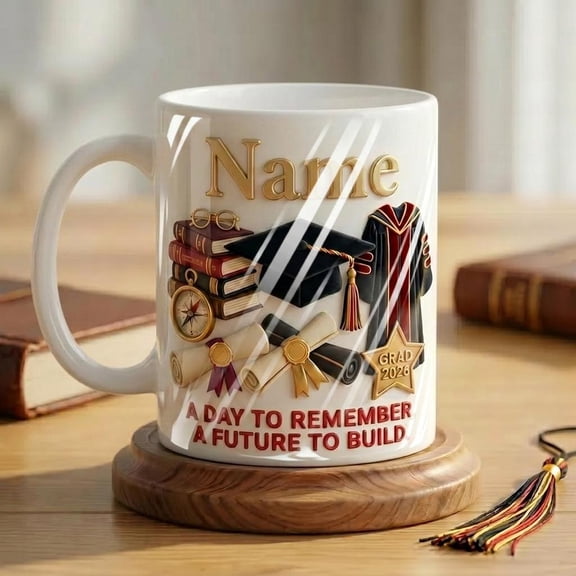 Personalized Graduation 2026 Mug, Congrats Grad Keepsake, Ceramic Coffee Cup