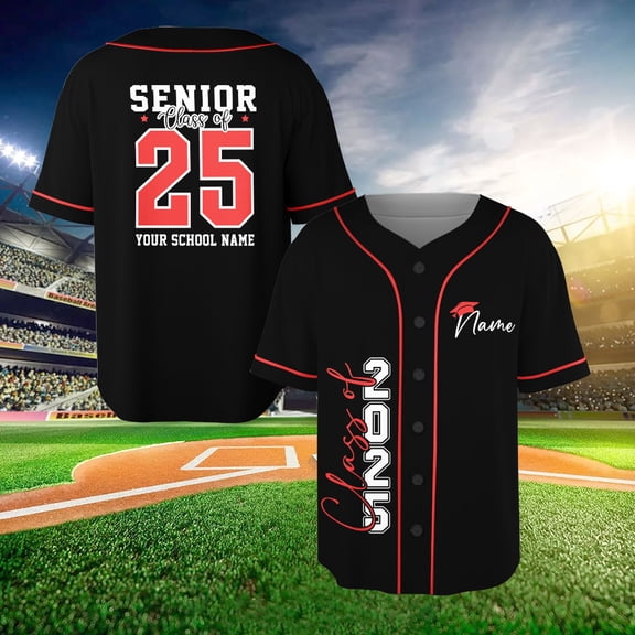 Personalized Graduation Baseball Jersey, Class Of 2025 Shirt, Custom Baseball Jersey, Senior Shirt